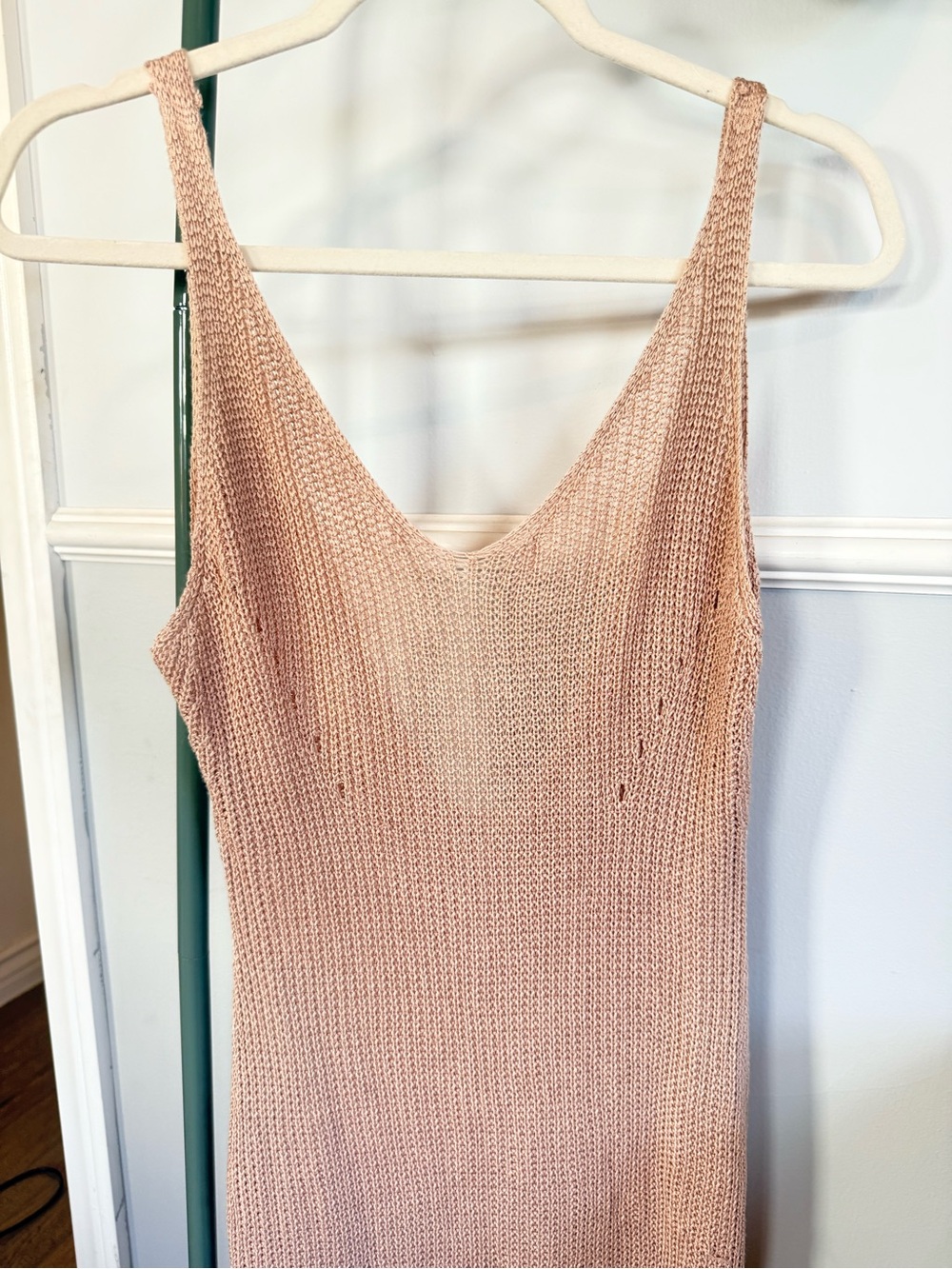 Vintage Blush Taupe/Pink Backless Knit Dress
